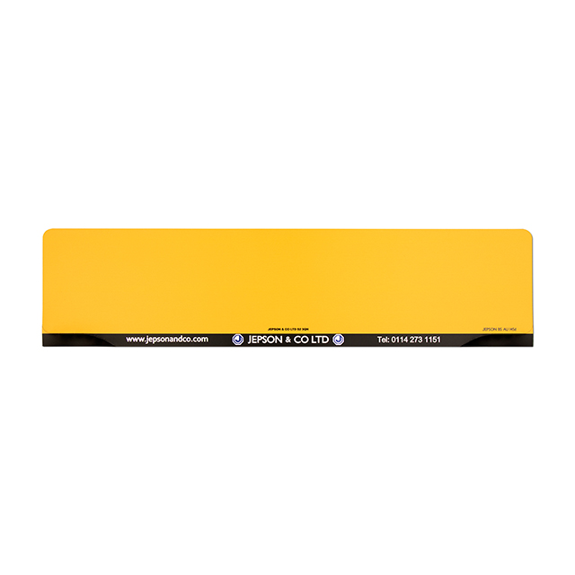 Car lipped oblong Nikkalite yellow reflective: 520 x 125mm (pre-printed)