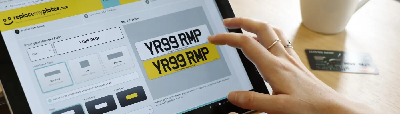 Ordering on replacemyplates.com using a tablet