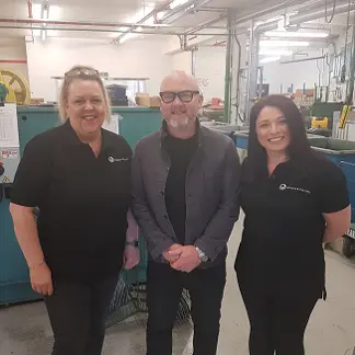 Drew from Salvage Hunters with Claire and Lisa from Jepson & Co
